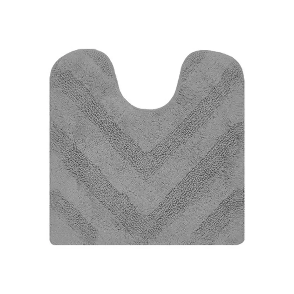 Better Trends Hugo Gray 100% Cotton Contour Bath Rug Toilet Mat 20x20 NEW